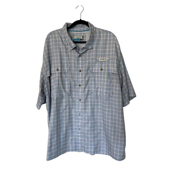 Magellan Men’s MagWick Short Sleeve Fish Gear Button Up Plaid Shirt Sz 2XL GUC - Picture 1 of 10